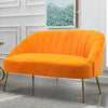 Velvet Upholstered Oyster Armchair Tub Chair Scallop Back 2 Seater Loveseat Sofa