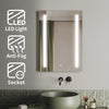 Bathroom Mirror with Shaver Socket LED Illuminated Demister Wall Mounted