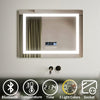 LED Bathroom Mirror withDemister Bluetooth Speaker Shaver Socket Touch Sensor
