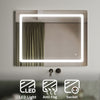 Bathroom Mirror with Shaver Socket LED Illuminated Demister Wall Mounted