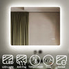 Bathroom Mirror with Shaver Socket LED Illuminated Demister Wall Mounted