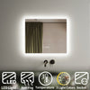 Bathroom Mirror with Shaver Socket LED Illuminated Demister Wall Mounted