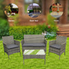 Rattan Garden Furniture Set 4 Piece Patio Table Chairs Sofa Outdoor Conservatory