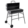 57cm Charcoal Grill BBQ with Thermometer, Stand Wheels& Cooker with Porcelain