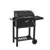 57cm Charcoal Grill BBQ with Thermometer, Stand Wheels& Cooker with Porcelain