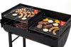 57cm Charcoal Grill BBQ with Thermometer, Stand Wheels& Cooker with Porcelain