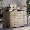 5 Drawer Chest of Drawers Narrow Solid Pine Wood Waxed Storage Bedroom Furniture