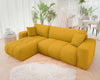Corner Sofa Bed with Storage Universal Corner Side Cream Velvet Fabric FURYN