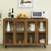 Sideboard Kitchen Buffet Cupboard Console Table with Glass Doors Cabinet 2 Shelf