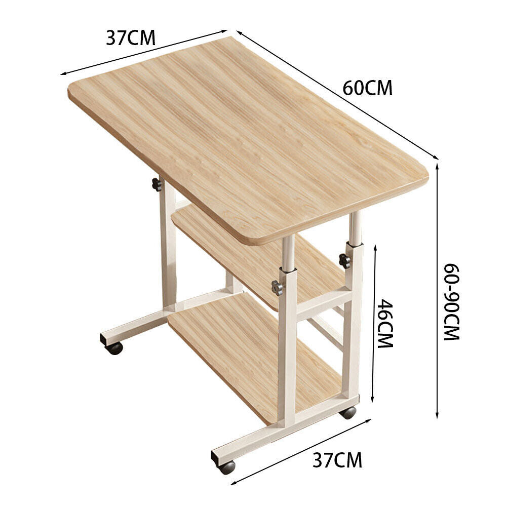 Over Bed Table Storage Shelf Aid Hospital Height Adjustable Laptop Tray Trolley