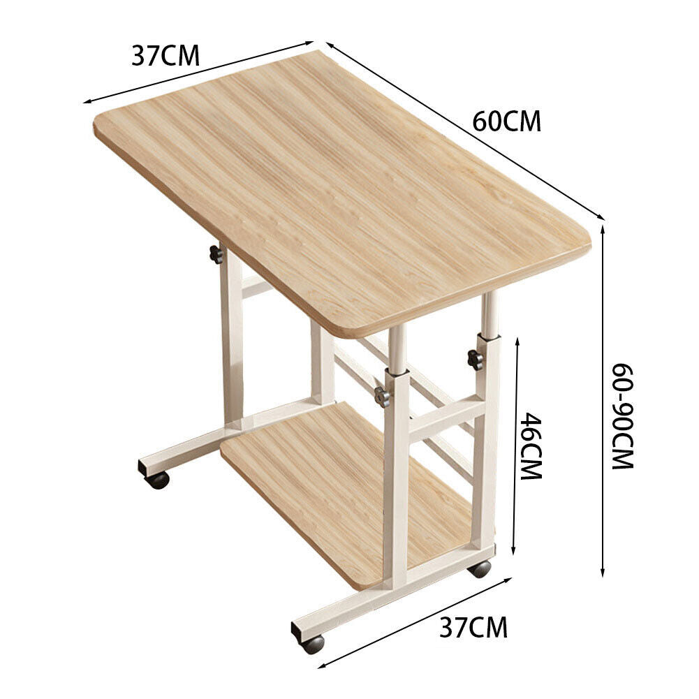 Over Bed Table Storage Shelf Aid Hospital Height Adjustable Laptop Tray Trolley