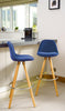 Bar Stools Kitchen Breakfast Chairs Dining Modern Wooden Velvet | Set of 2
