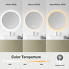 Round LED Mirror Bathroom With 3 Colour Lights Illuminated Touch Sensor Demister