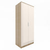 Cream&Oak High Gloss 2 Door Wardrobe Storage Cupboard with Mirror Hanging Rail
