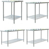 2 Tier Commercial Kitchen Work Bench StainlessSteel Work Prep Table/Wheels 2-6FT