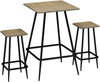 Breakfast Bar Set 3 Piece Table 2 Stools Small Space Dining Kitchen Oak Wood