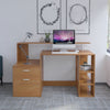 Computer Desk PC Table L-shaped Corner w/Shelves/Drawers Workstation Home Office