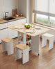 Mondeer 3-in-1 Folding Dining Table and 4 Chairs Set w/ Storage Shelf Drop Leaf