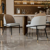 Set of 2 Leather Dining Chairs Kitchen Corner Side Chairs Bicolour Padded Seat