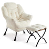 Comfy Lazy Chair with Footstool Relax Lounge Chair Accent Armchair Sofa Chair