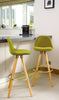 Bar Stools Kitchen Breakfast Chairs Dining Modern Wooden Velvet | Set of 2