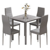 Square Table&2/4 Chairs Dining Set Wood Top Metal Frame Dining Table Kitchen