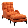 Orthopeadic Velvet Recliner Sofa Linen Tub Armchair Sleeper Chair with Footstool