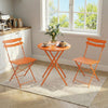 3PCS Dining Table Set Metal Table 2 Chairs Compact Space Saving Kitchen Bistro