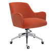 Velvet Upholstered Office Chair Wheeled Adjustable Swivel Computer Desk Armchair