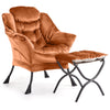 Comfy Lazy Chair with Footstool Relax Lounge Chair Accent Armchair Sofa Chair