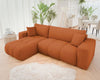 Corner Sofa Bed with Storage Universal Corner Side Cream Velvet Fabric FURYN
