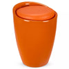 Storage Stool w/ Faux Leather Ottoman Seat Toys Holder ABS Plastic Foam | 51cm