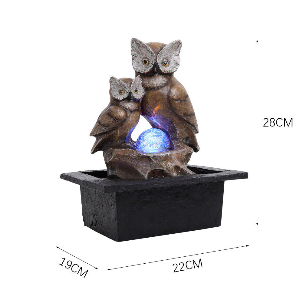 Garden Water Feature Fountain LED Lights Indoor Outdoor Statue Electric Powered