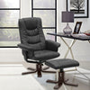 Upholstered PU Leather Armchair Cinema Sofa Recliner Chair with Footrest Stool