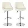 Set of 2 Black Bar Stools, Chicago, Faux Leather, swivel, height adjustable