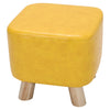 Square Footstool Footrest Pouffe Linen/Velvet/PU Leather Padded Children Seat