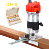 800W Palm Router Trimmer Wood Laminator + Accessories W/ 12Pcs Bit Set