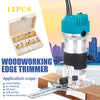 800W Palm Router Trimmer Wood Laminator + Accessories W/ 12Pcs Bit Set