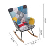 Upholstered Patchwork Fabric Rocker Armchair High Wing Back Rocking Glider Chair