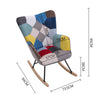 Upholstered Patchwork Fabric Rocker Armchair High Wing Back Rocking Glider Chair