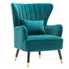 Luxury Velvet Armchair Oyster Shell Wingback Chair Upholstered Seat Leisure Sofa