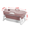 Free-Standing Soaking Tub w/ Lid Folding Spa Bath Bucket Barrel Portable Bathtub