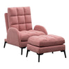 Orthopeadic Velvet Recliner Sofa Linen Tub Armchair Sleeper Chair with Footstool