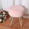 Round Dressing Table Stool Soft Fluffy/Velvet Piano Chair Makeup Seat Wire Legs