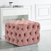 Square/Round Velvet Tufted Button Stool Ottoman Pouffe Footrest Cube Table