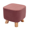 Square Upholstered Footstool Pouffe Stool Small Chair Seat with 4 Wooden Legs UK