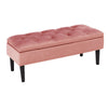 Buttoned Velvet Ottoman Storage Box Chest Bench Seat Toy Bedding Trunk Cabinet