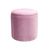 Round Velvet Ottoman Storage Vanity Seat Footrest Stool Dressing Table Chair