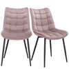 2/4x Kitchen Dining Chair Living Room Lounge Velvet Padded Chairs with Metal Leg