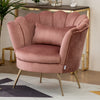 Retro Lotus Armchair Upholstered Chair Break Sofa Velvet Fabric Gilded Metal Leg